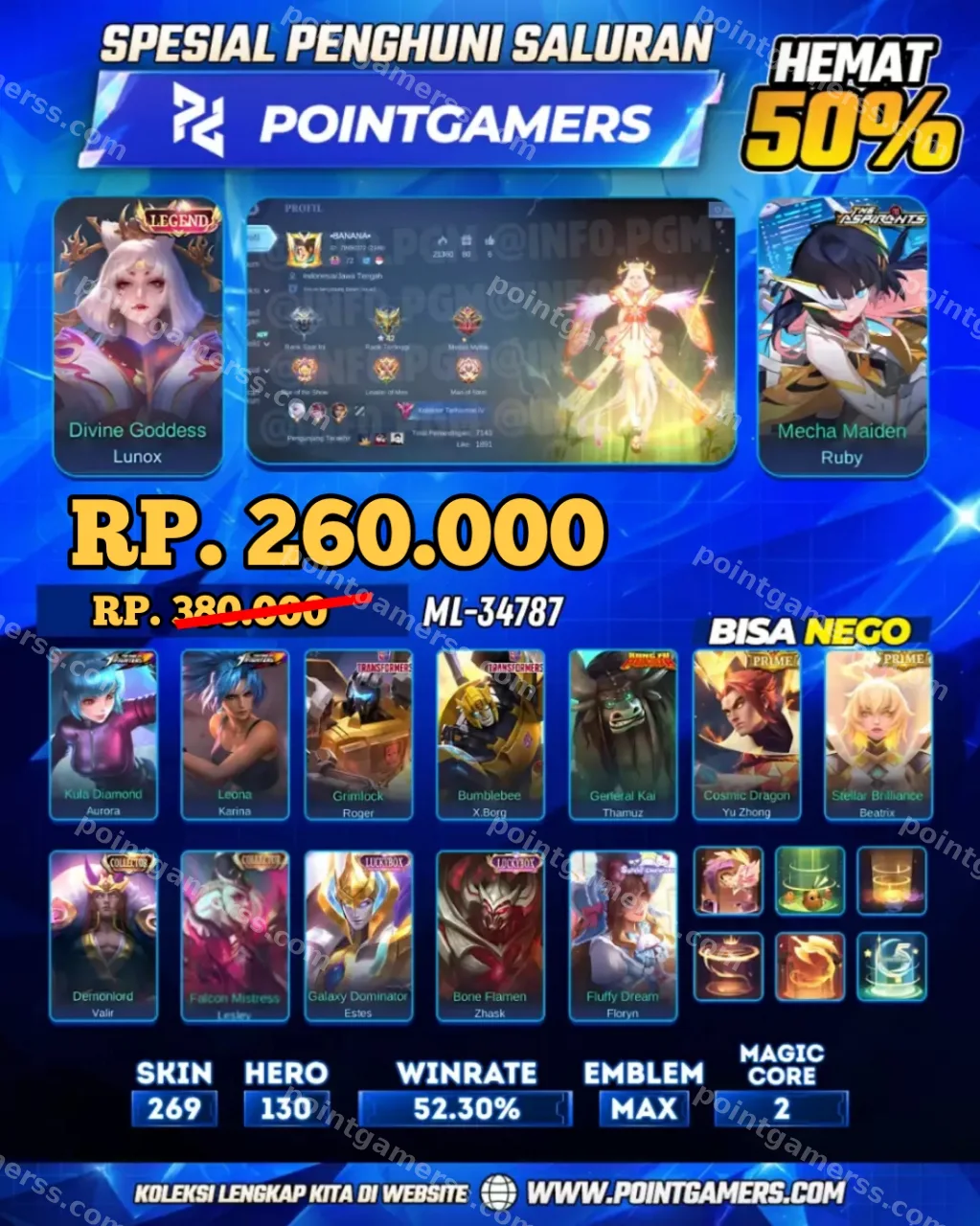ML-34787 - LUNOX LEGEND, RUBY ASPIRANTS