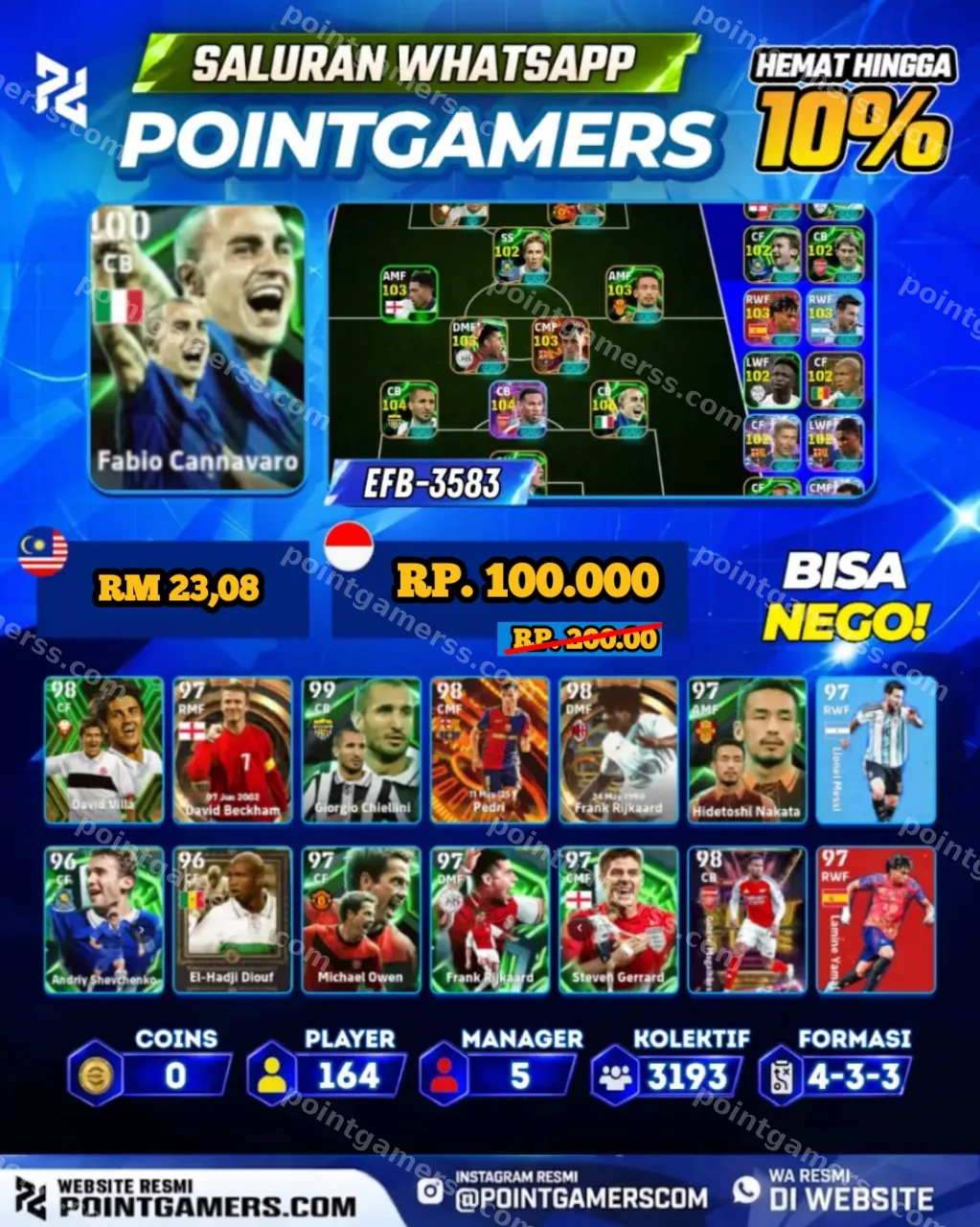 FABIO CANNAVARO 100 1