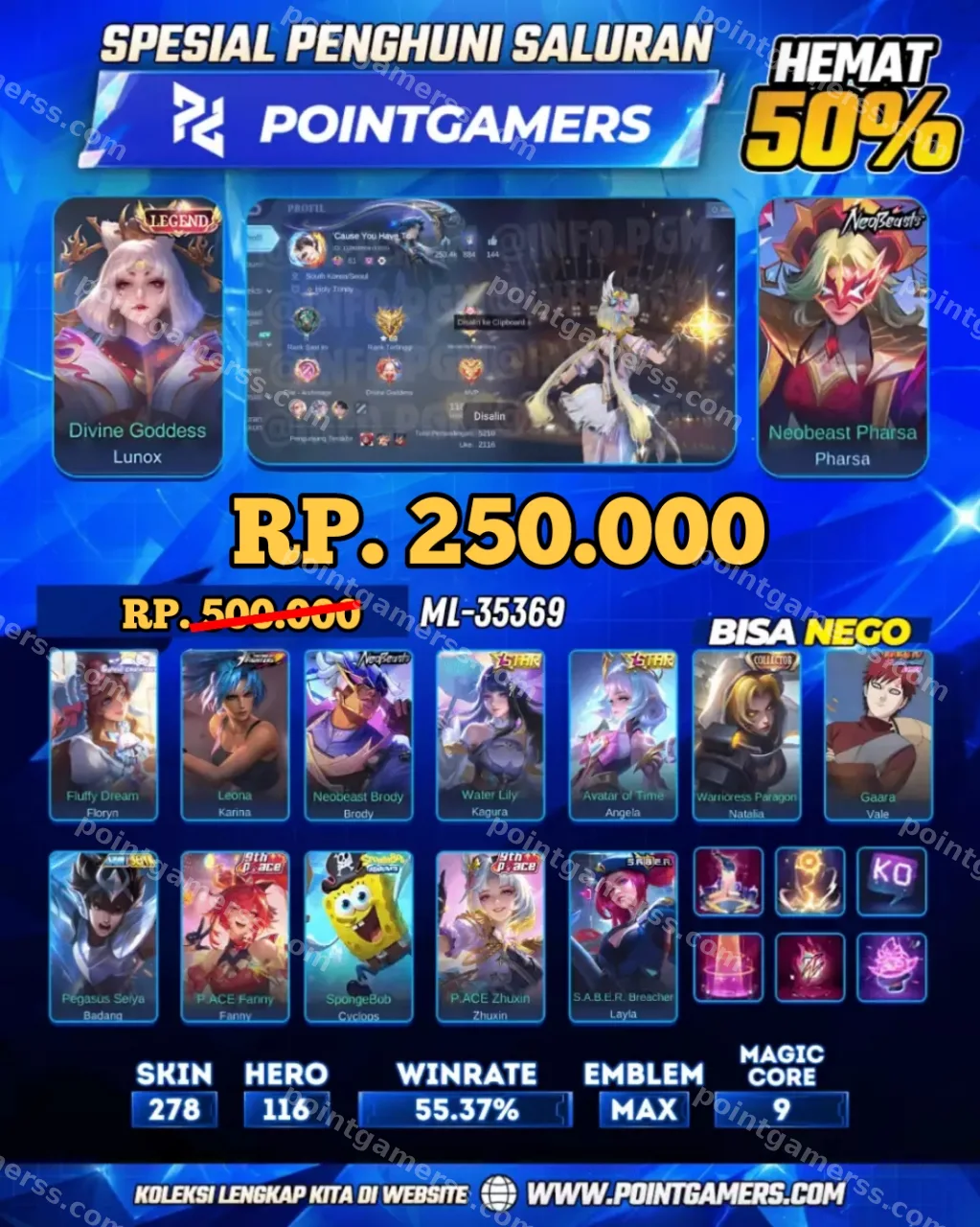 LUNOX LEGEND, PHARSA NEOBEAST 1