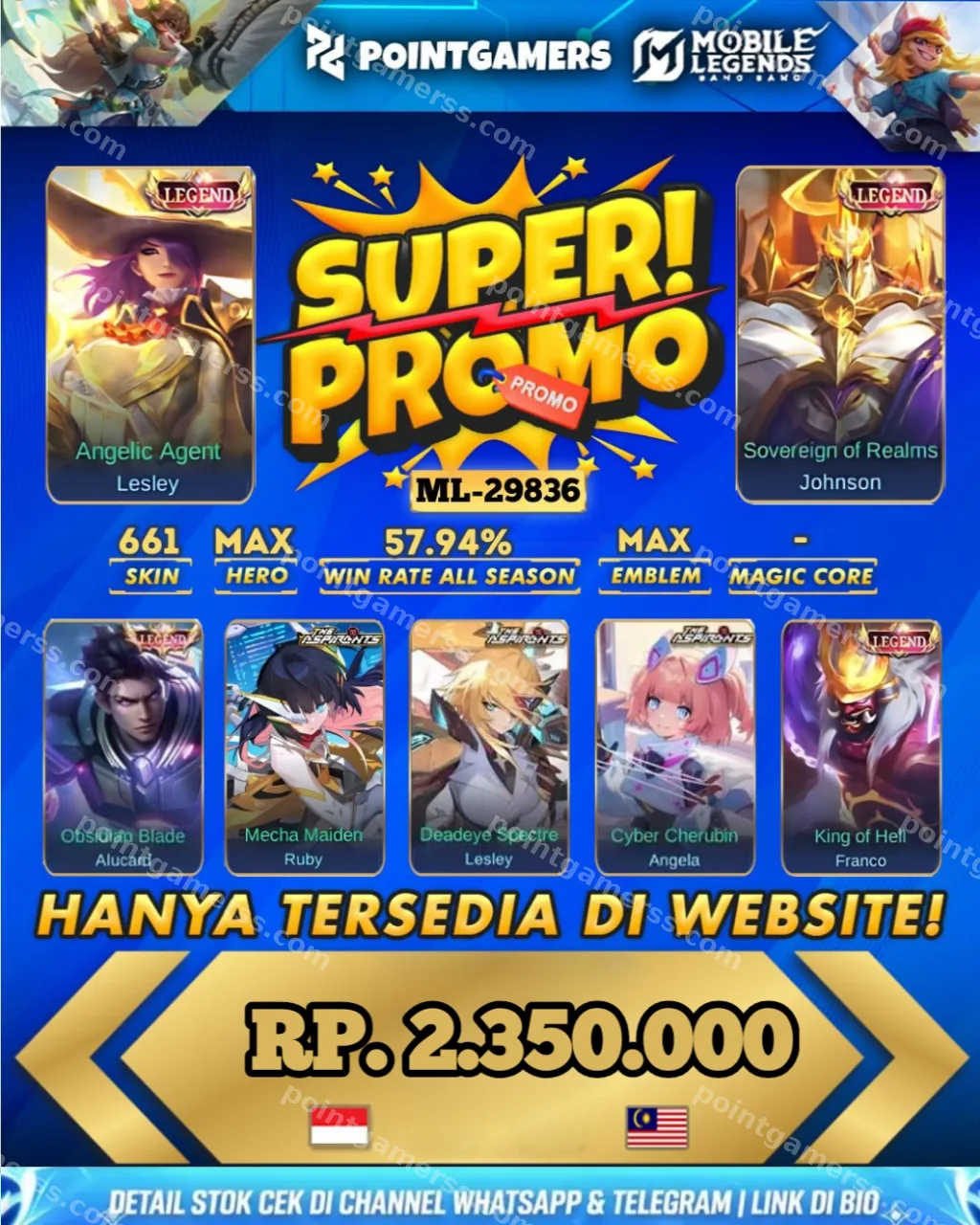 ALUCARD LEGEND, FRANCO LEGEND, JOHNSON LEGEND, LESLEY LEGEND 1