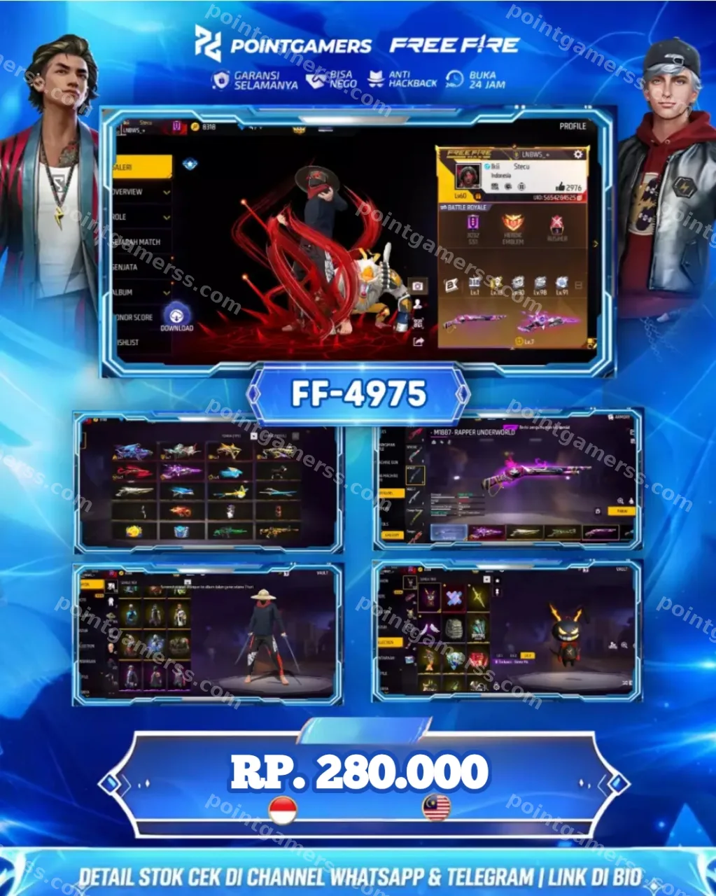 EVO : 2, MAX :  2, SG 2 :  GURUN TEROMPET METEOR BIRU 1
