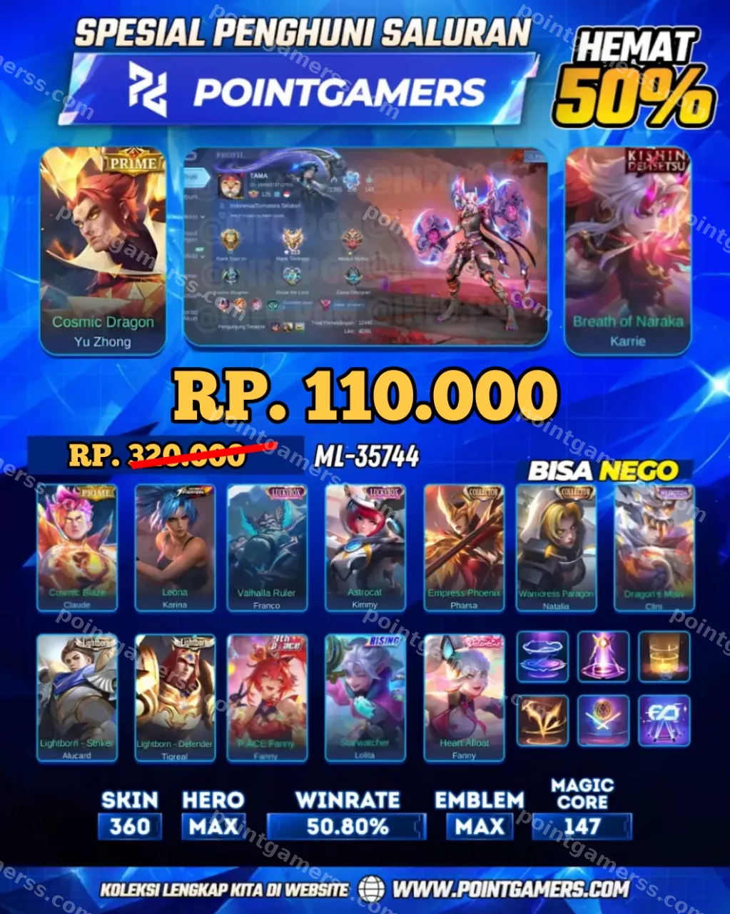 DETAIL AKUN "YU ZHONG PRIME, KARRIE KISHIN" 1